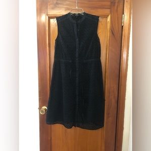 WhoWatWear midi dress black eyelet Size S